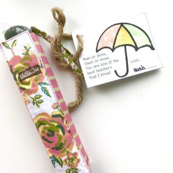 Weather any storm together with a Personalized Umbrella as a practical and thoughtful teacher gift.