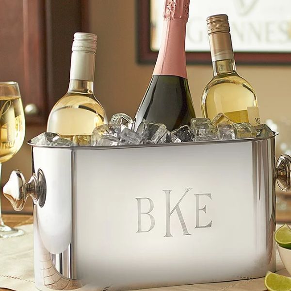 Elegant Personalized Wine Chiller - A Thoughtful Gift for Boyfriend's Mom.