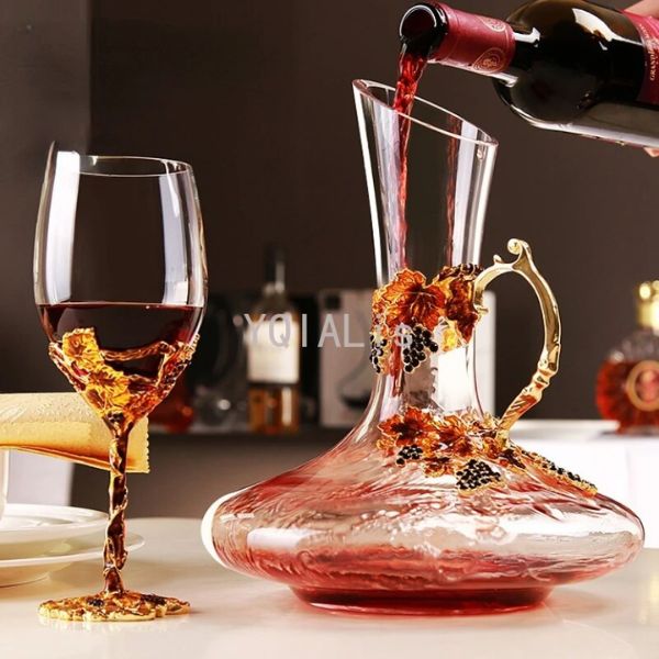 A personalized wine decanter and glasses set, an elegant gift for boyfriend's mom to enhance her wine-tasting experience.