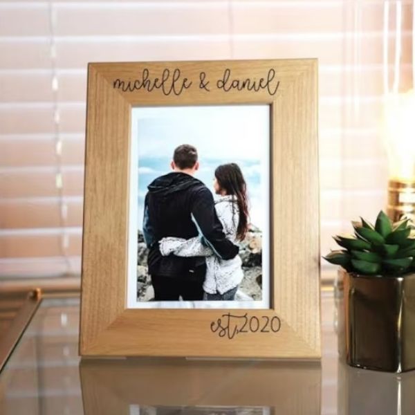 Personalized Wood Photo Frames are a warm, classic choice for showcasing memories on 50th anniversaries.