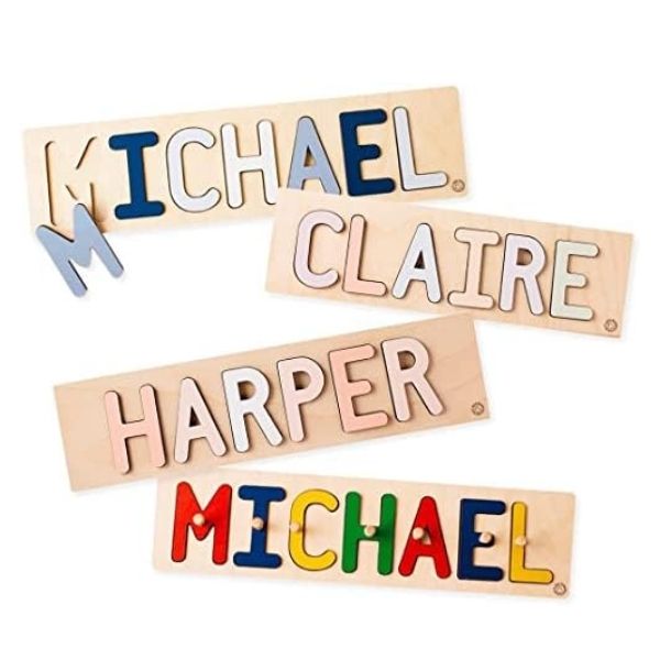 Personalized Wooden Name Puzzle christmas gift for newborn
