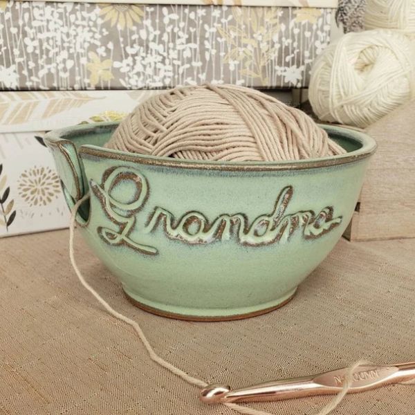 Personalized Yarn Bowl, a thoughtful 45th anniversary gift for the knitting enthusiast in your life.