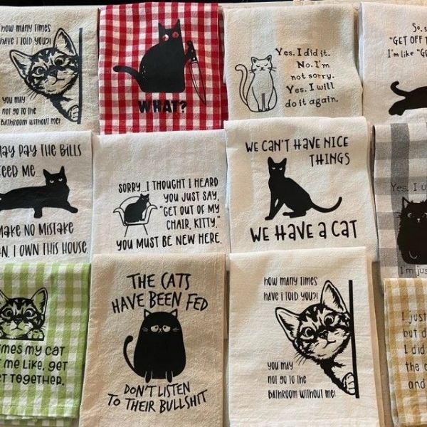 Spice up your kitchen with our delightful pet-themed kitchen towels