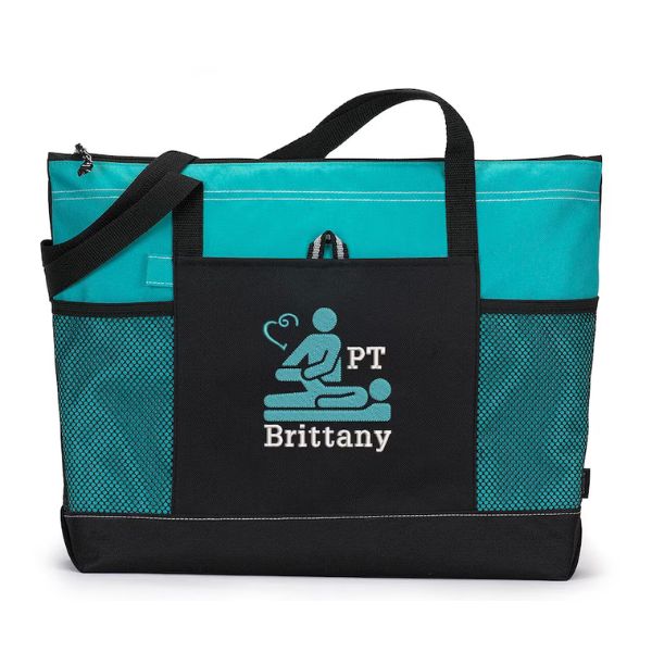 Physical Therapist Zippered Tote Bag is a versatile and stylish gift for physical therapists, perfect for carrying essentials.