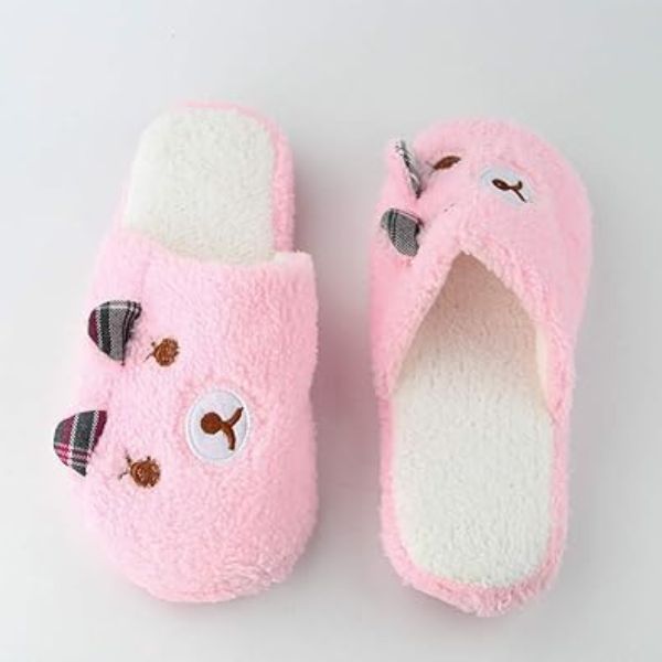 Stay cozy with Pink Bear Slippers - a warm and comfortable graduation gift.
