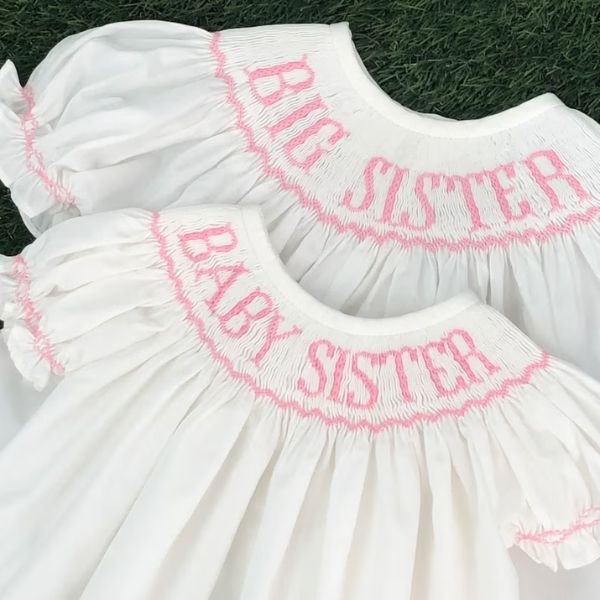 Pink Big Sister - Baby Sister Smocked Dress is a charming and themed dress, a lovely big sister to be gift.