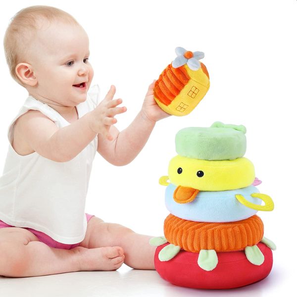 Plush Duck Stacking Toy, a cuddly Easter companion for babies, stacks up the joy with its softness and adorable design.