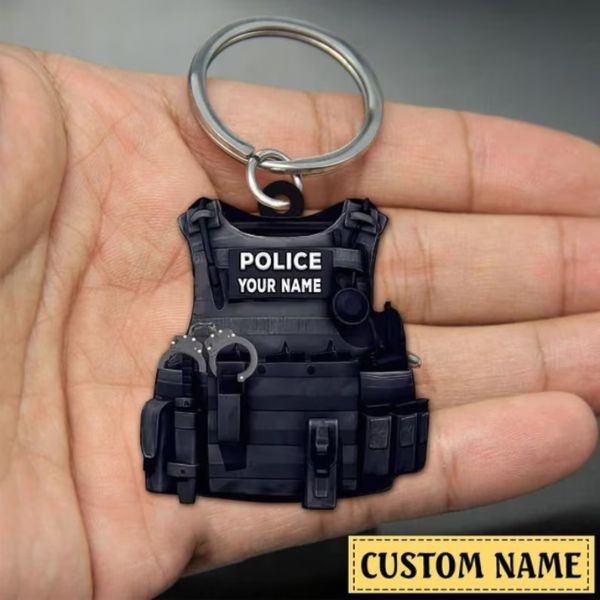 Police Armor Acrylic Keychain, a memorable and practical police retirement gift.