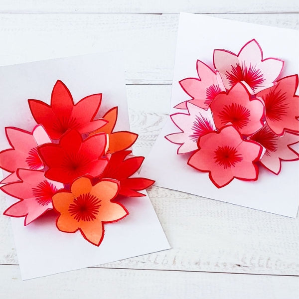 Vibrant 3D pop-up flower card for an innovative mothers day card idea