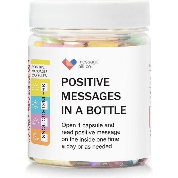 Positive messages in a bottle, an uplifting and inspirational gift under $50 for her