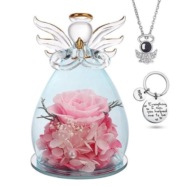 Preserved Flower Glass Angel, a thoughtful Mother's Day gift from a daughter, a timeless reminder of the maternal bond shared between a mother and her daughter.