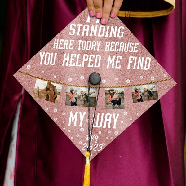 Printed Photo Graduation Cap showcases your favorite memories.