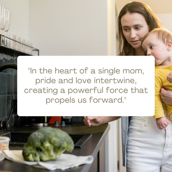 Single mom quotes filled with pride and empowerment for the journey of solo parenting.