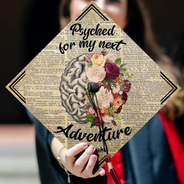 Psyched For My Next Adventure Graduation Cap for an exciting graduation cap idea.