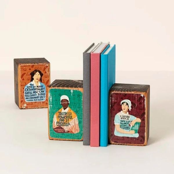 Quotes by Iconic Women bookends, a motivational and stylish gift under $50 for her.