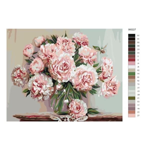 RealDesignsArt Paint-By-Numbers Peonies Gift Kit, a masterpiece in the making for mothers day gifts for grandma.