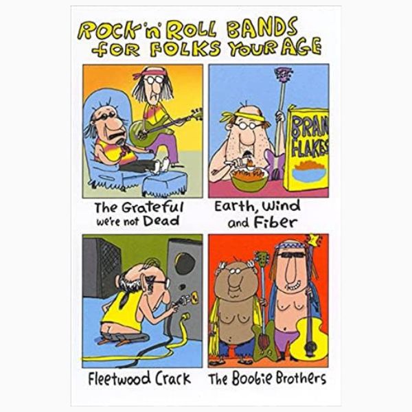 Humorous Rock Bands Greeting Cards made from recycled paper - the perfect National Greeting Card Day gift for music-loving friends!