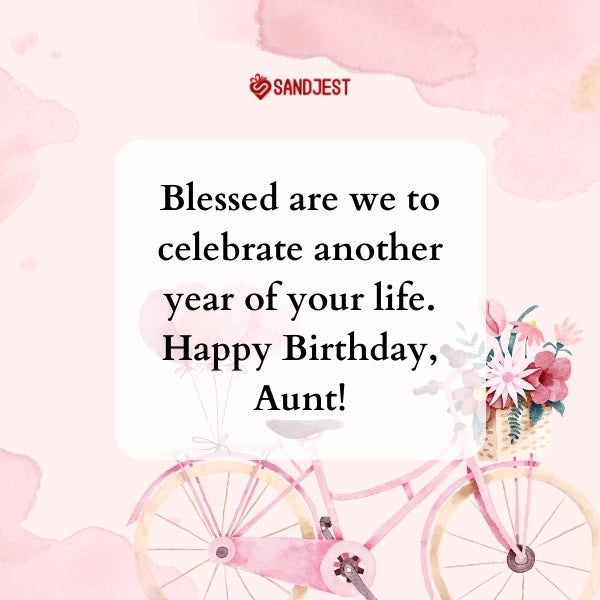 Spiritual card adorned with religious birthday wishes for aunt