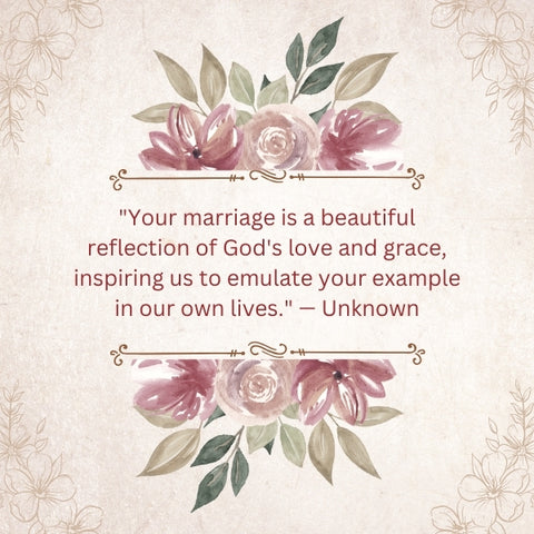 Floral border with a quote about parents' marriage reflecting God's love.