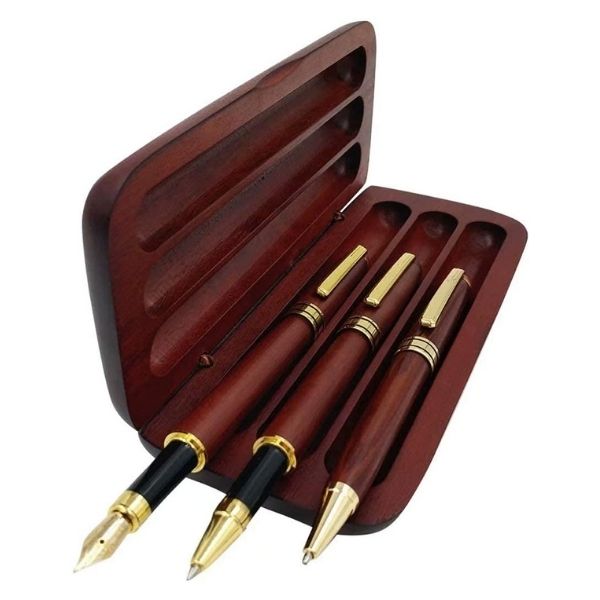 Renawe 3 Pcs Wooden Pens Set with Pen Gift Case, an elegant and practical graduation gift for him to make a mark.