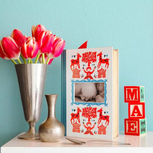 Repurposed book picture frame, an eco-friendly photo gift option for mom