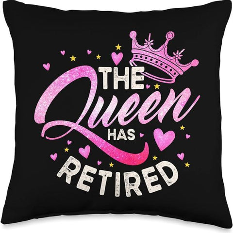 Transform her relaxation space with this Funny Retirement Gift, a pillow that declares 'Retired and Loving It!