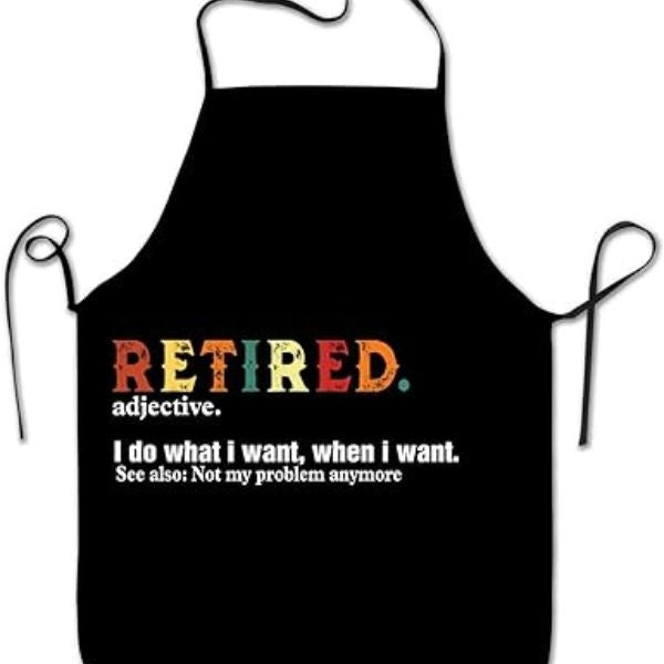 Durable Retirement Apron, a practical gift for dad's newfound cooking hobbies