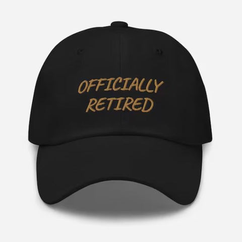 Retirement Party Baseball Cap, a fun and spirited Funny Retirement Gift, adds a celebratory touch to the retiree's attire.