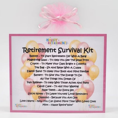 Retirement Survival Kit, a humorous and thoughtful Funny Retirement Gift, packs a punch of laughter for the retiree's new journey