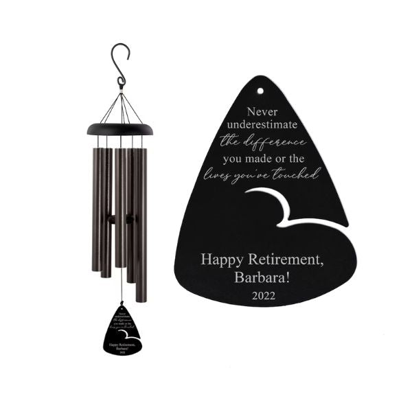 Retirement Wind Chime, a soothing addition to a retiree's garden or patio.