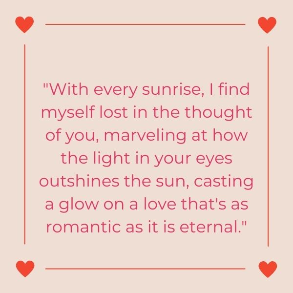 Dawn-inspired love quote for her with a heart icon.