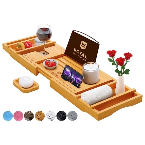 Royal Craft Wood Luxury Bathtub Caddy Tray, a luxurious mothers day gifts for grandma.