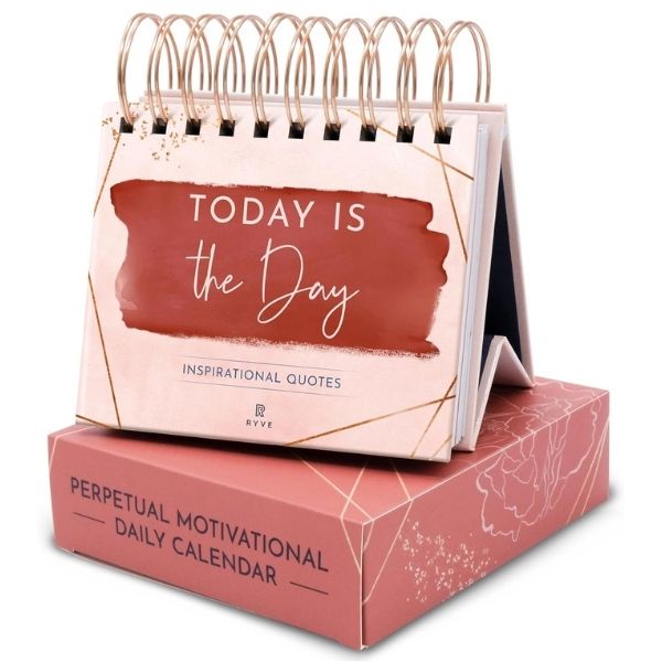 Ryve Inspirational Flip Desk Calendar brings daily motivation to daughters' desks.