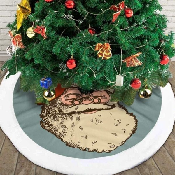 Santa Claus Face Christmas Tree Skirt christmas gift for stepmom