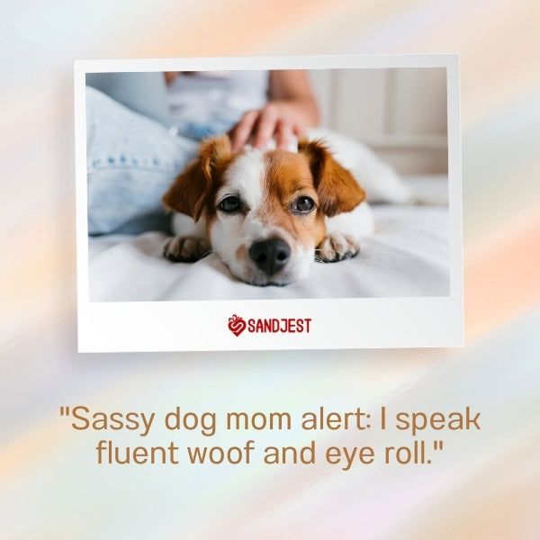 A dog mom quote with a sassy tone, matching content about sassy dog mom quotes.