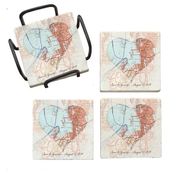ScreenCraft Gifts Custom Travel Photo Coasters, a personalized best friend gift with cherished memories.