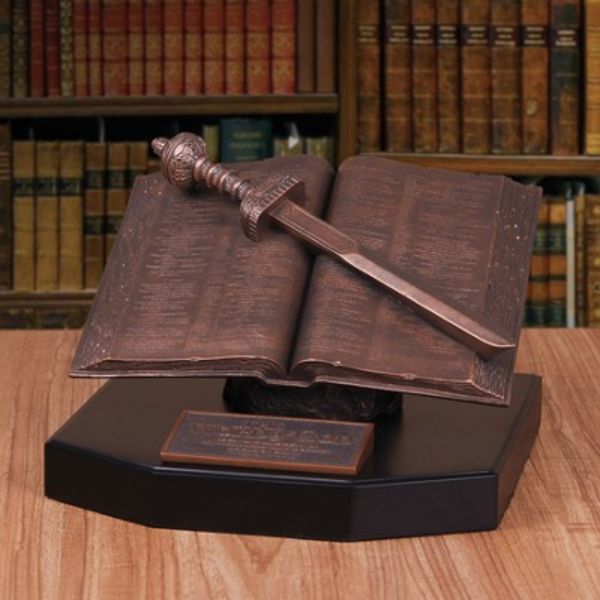 A beautifully crafted Scripture Sculpture, an ideal Church Gift for Father's Day, intricately designed with uplifting verses, serving as a tangible embodiment of faith