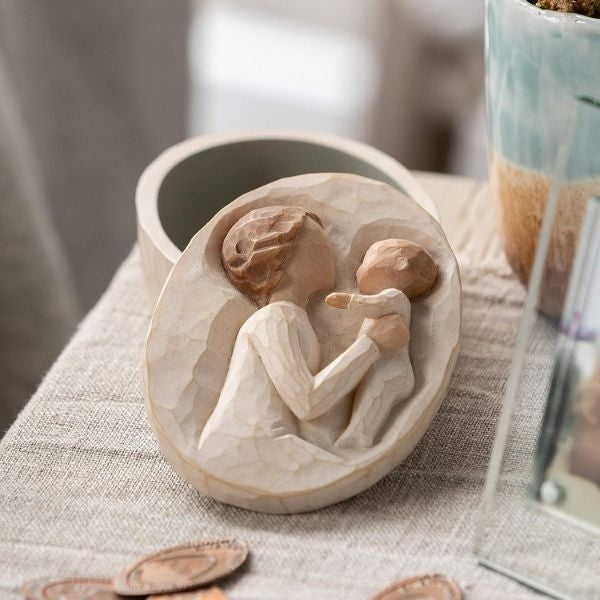 Sculpted hand-painted keepsake box, a sentimental and artistic gift for grandma.