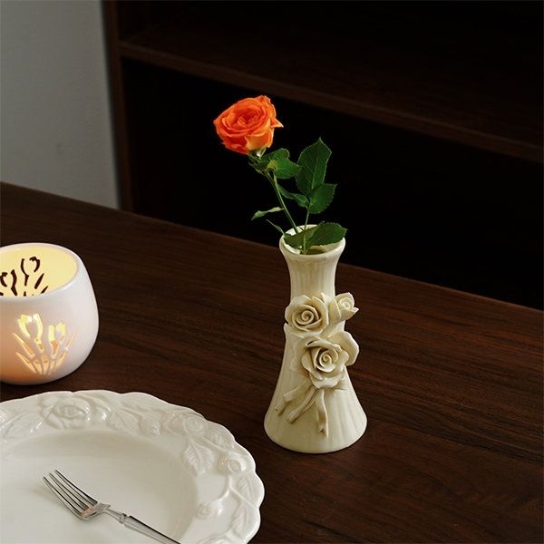 Adorn her space with the Sculptural Vase with Roses, a timeless Valentine's Day gift for her