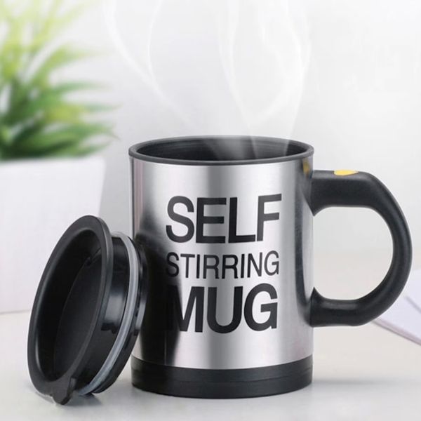 Detailed shot of the Self-Stirring Mug for Boyfriend, making it a delightful addition to Funny Gifts for Boyfriends.