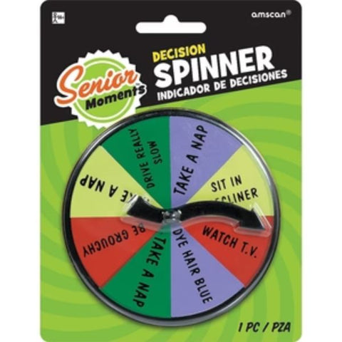 Senior Moments Decision Spinner for Retirement Choices, a humorous and interactive Funny Retirement Gift, adds a fun twist to decision-making