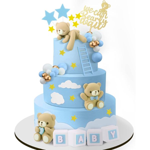 Set of Bear Cake Toppers, perfect for adding charm to cakes at a DIY baby shower