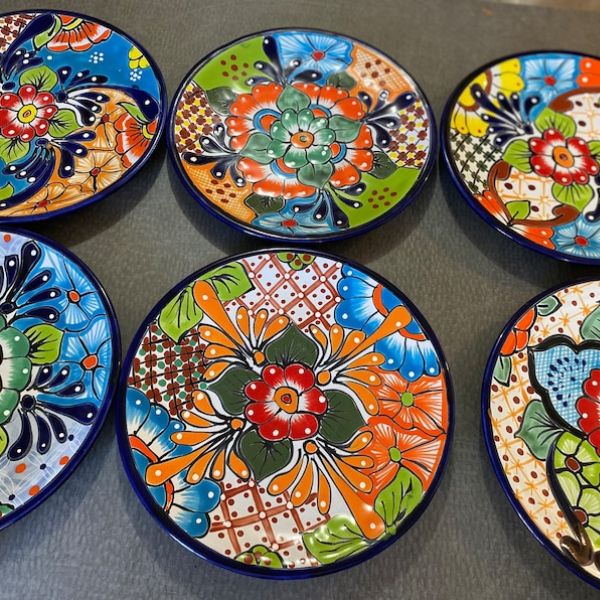 Mexican Pottery Talavera Plates as vibrant tableware for Americas Day celebrations.
