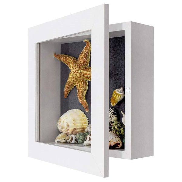 Shadow box adorned with mementos, a sentimental 'mom gifts from son' keepsake.
