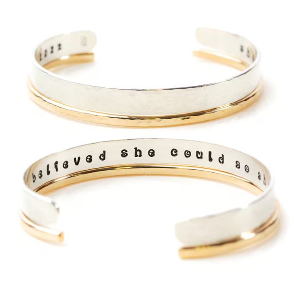 Empower them with an 'She Believed She Could So She Did' Inspirational Bracelet - a motivational graduation gift.