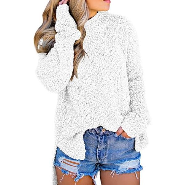 Sherpa Fleece Sweater, a snuggly and chic gift for your girlfriend's cozy days.