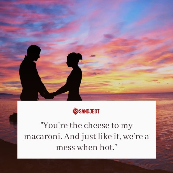 A couple holding hands at sunset, the epitome of short funny relationship quotes.