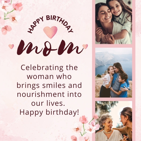 Shower your mom with birthday blessings that convey your warmest wishes for a joyous and fulfilling year ahead.