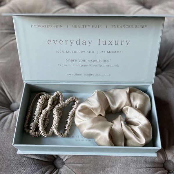 Crown her with luxury using the Silk Hair Scrunchie Set, making it a regal choice among the array of Valentine's Day gifts for her everyday elegance.