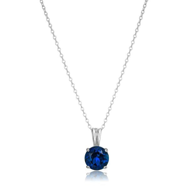 Exquisite Silver Sapphire Pendant, a symbol of enduring love for your 45th anniversary